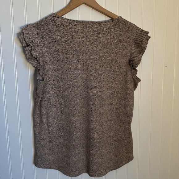 Adrianna Papell Pleated Sleeve Polka Dot Tank Top Women’s Size Medium - Picture 5 of 9